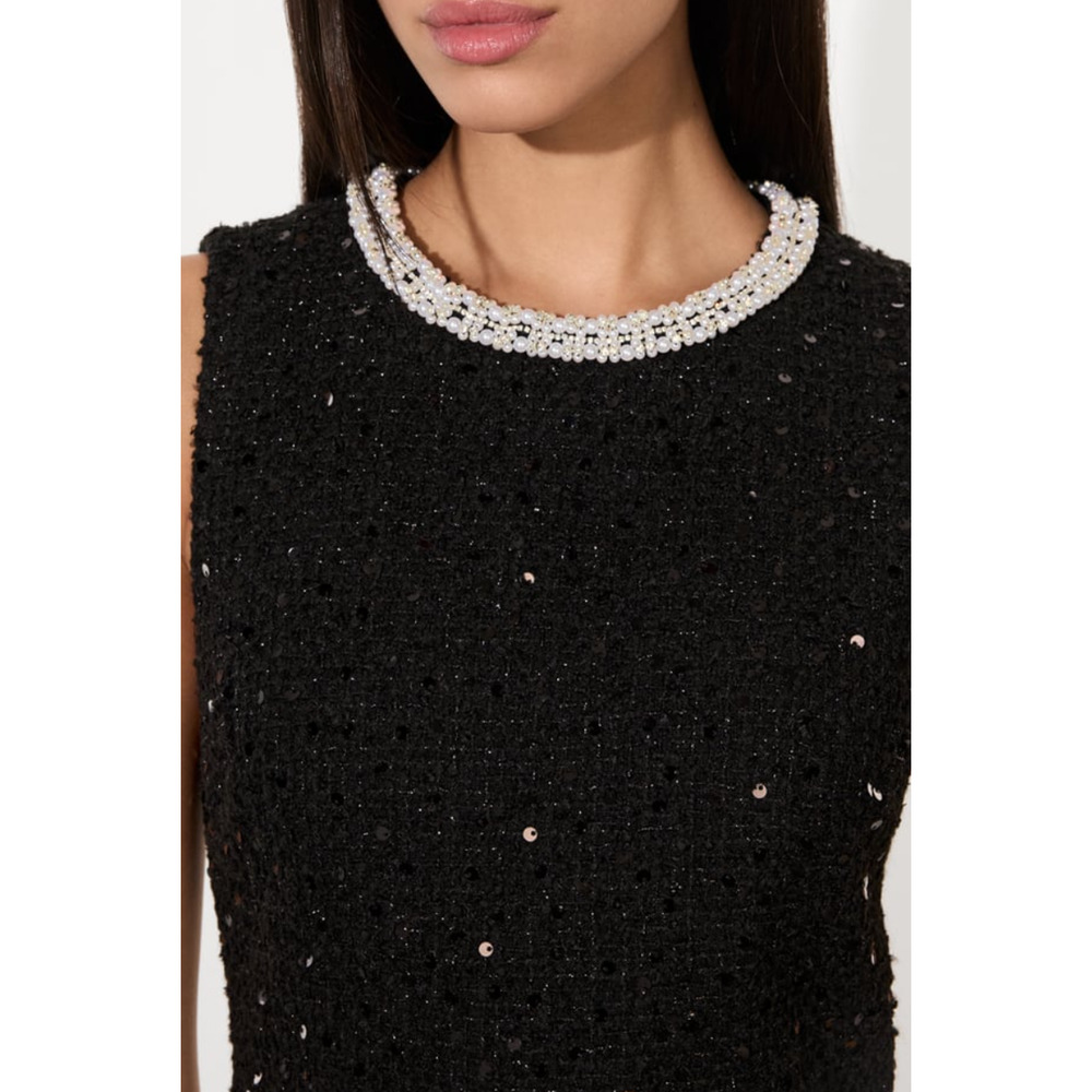 Alice + Olivia Black Sequin Mini Dress - Picture 3 of 6